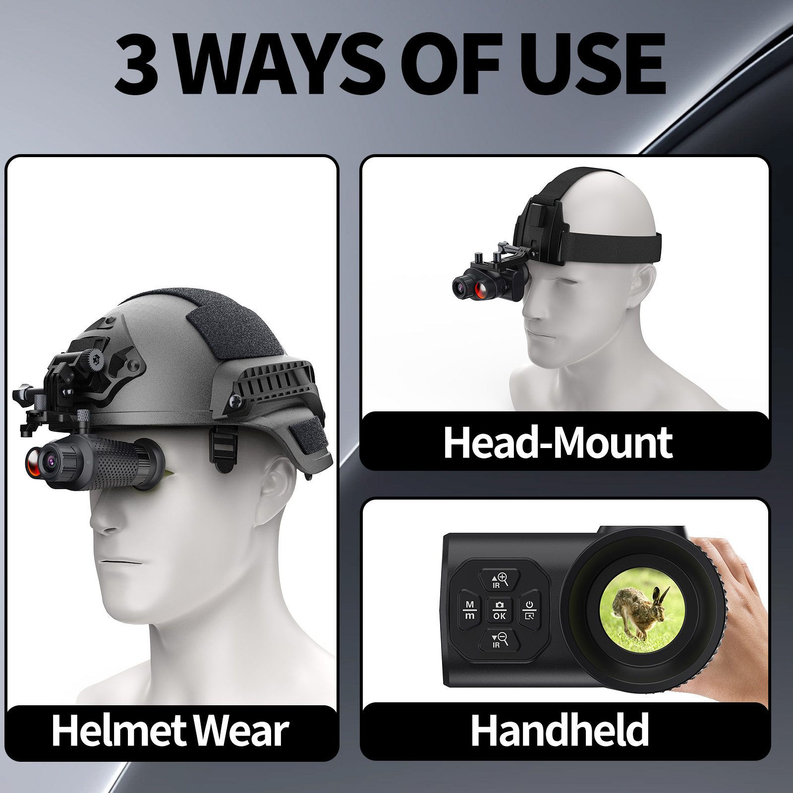 Night Vision Monocular 8X - Handheld Monocular Night Vision Device, 500-Degree