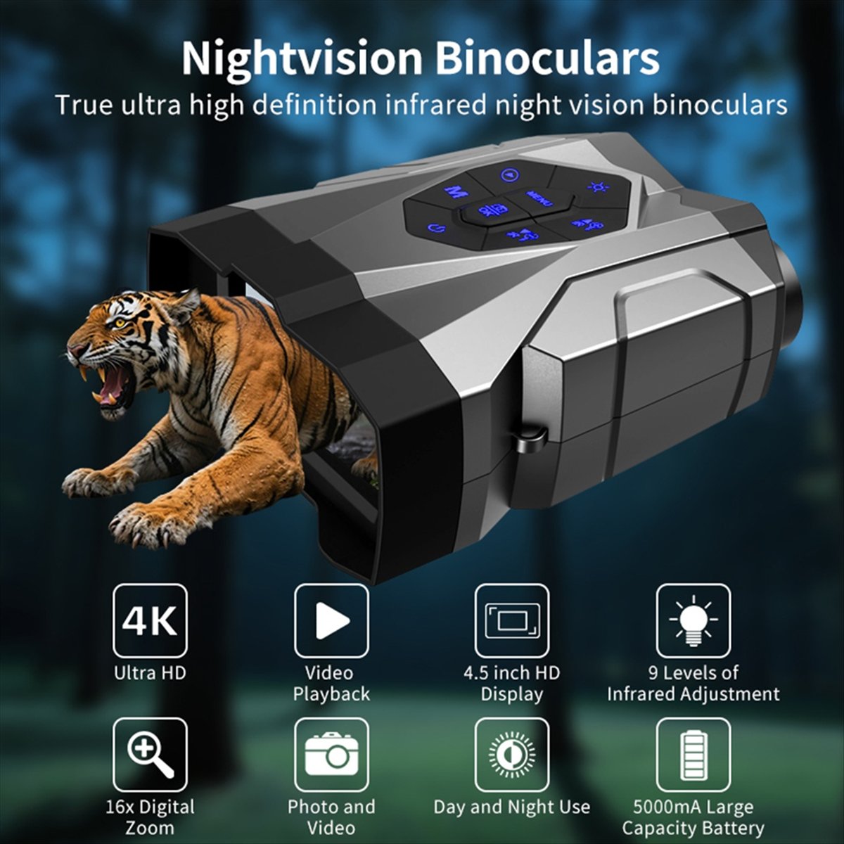 4K UHD Digital Binocular Teles - Digital Night Vision Binoculars 4K recension och pris