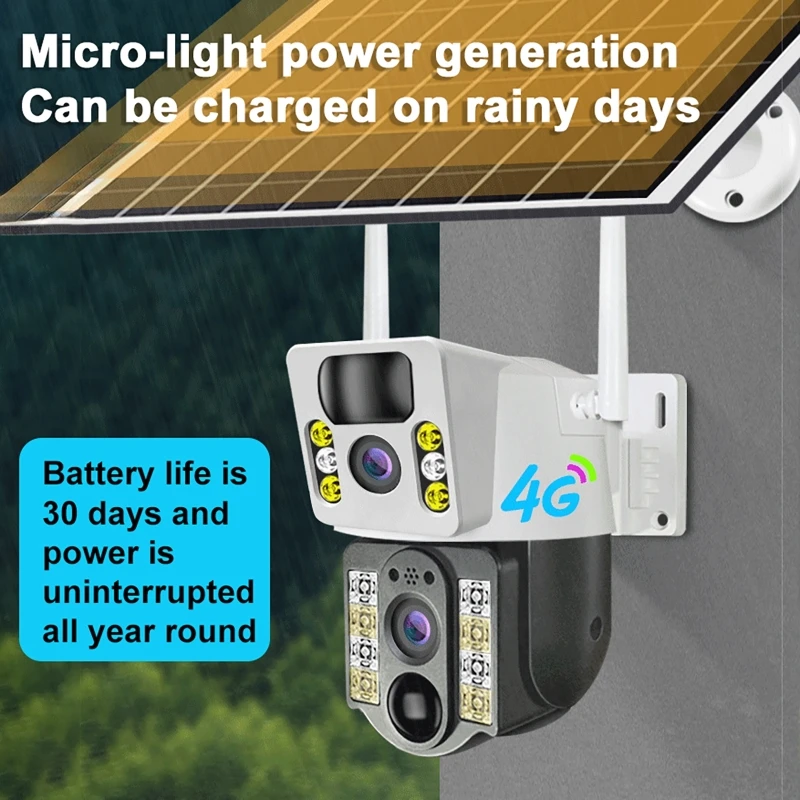 8PM Solar Camera 4K Dual Lens  - Night Vision Camera Wifi 4G recension och pris