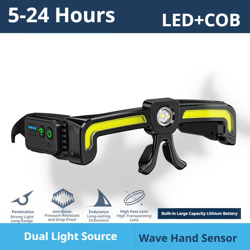 COB LED Glasses Headlamp Gestu - Night Vision Goggles Head Mounted recension och pris