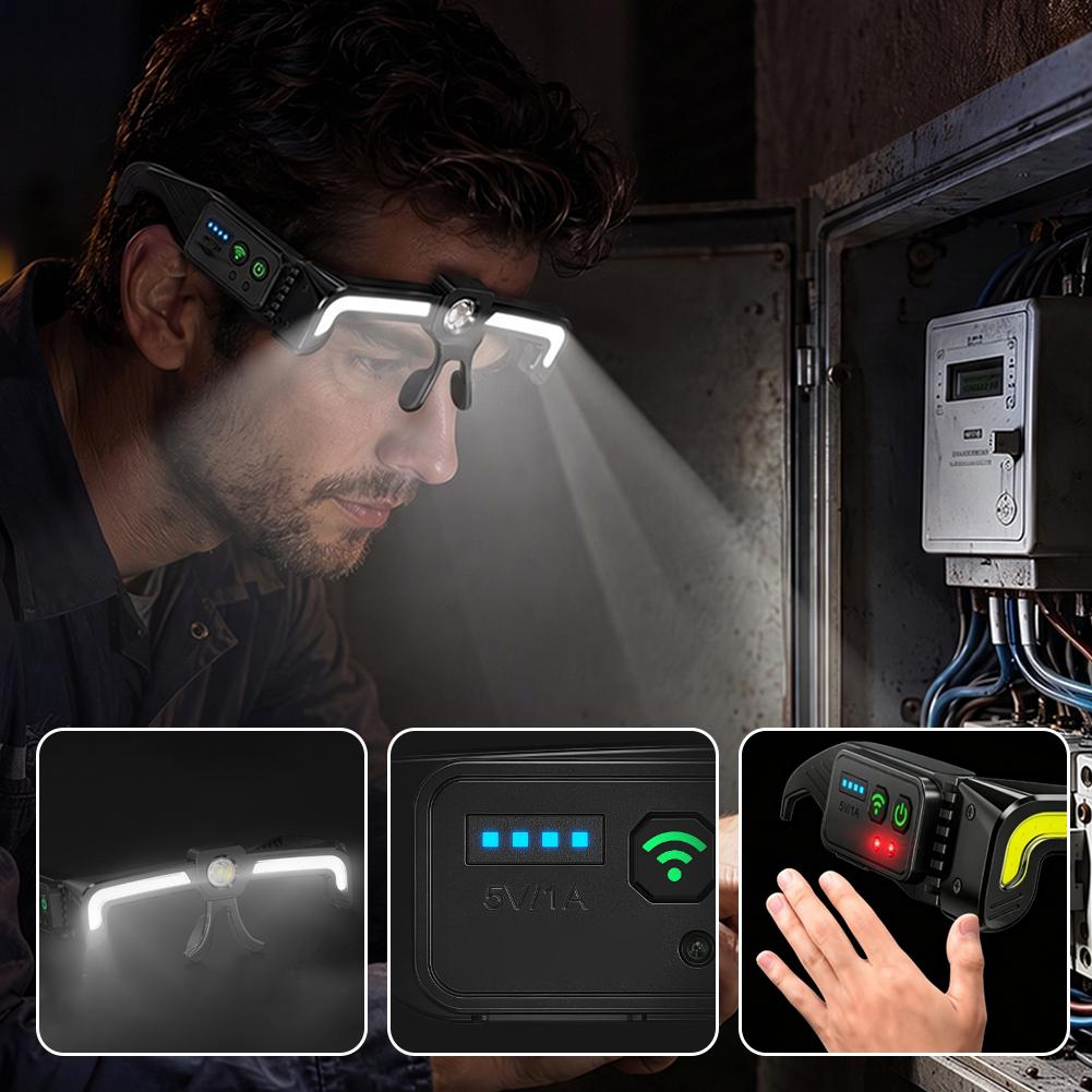 COB LED Glasses Headlamp Gestu - Night Vision Goggles Head Mounted recension och pris