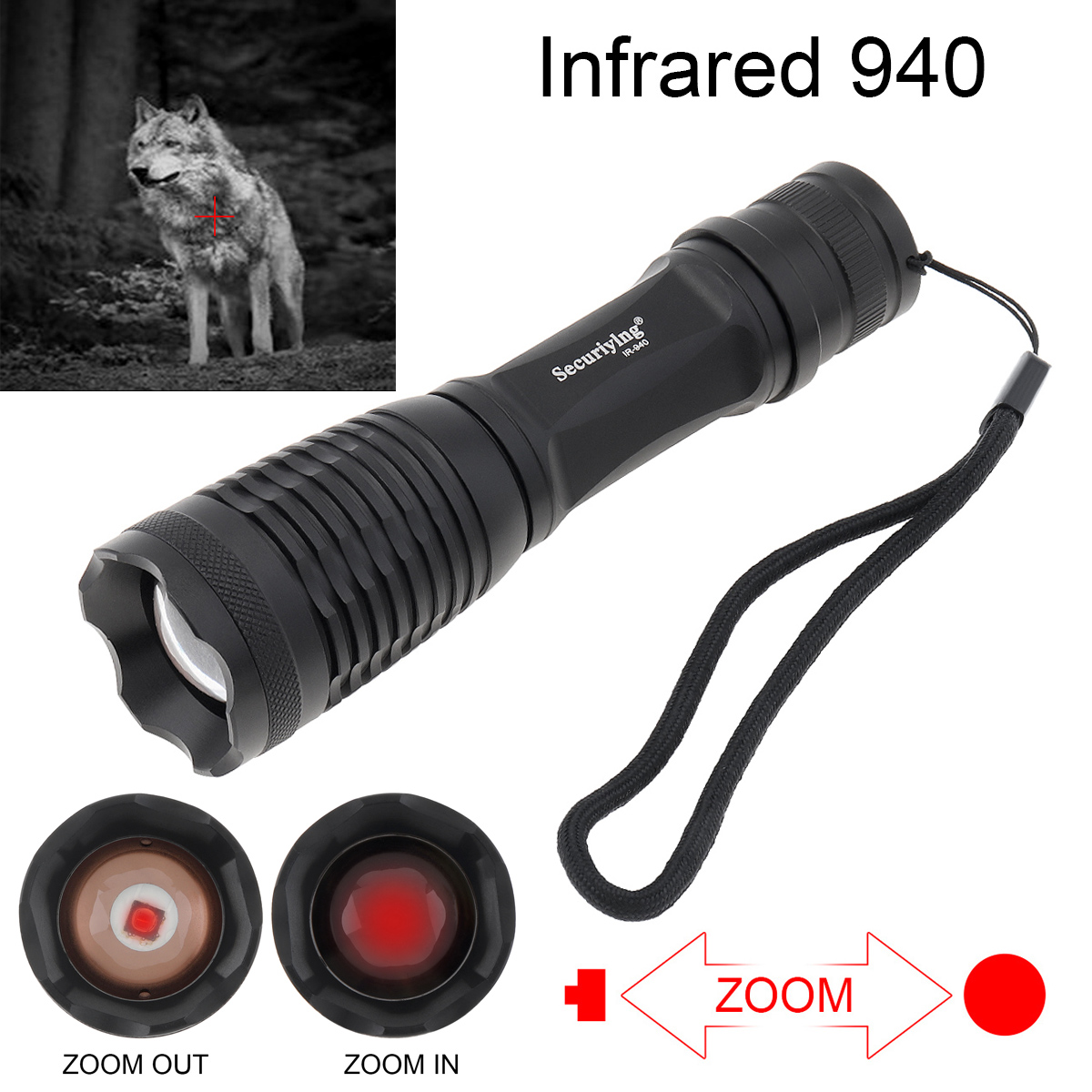 SecurityIng 850nm 940nm IR Fla - Ir Illuminator 850Nm Flashlight recension och pris