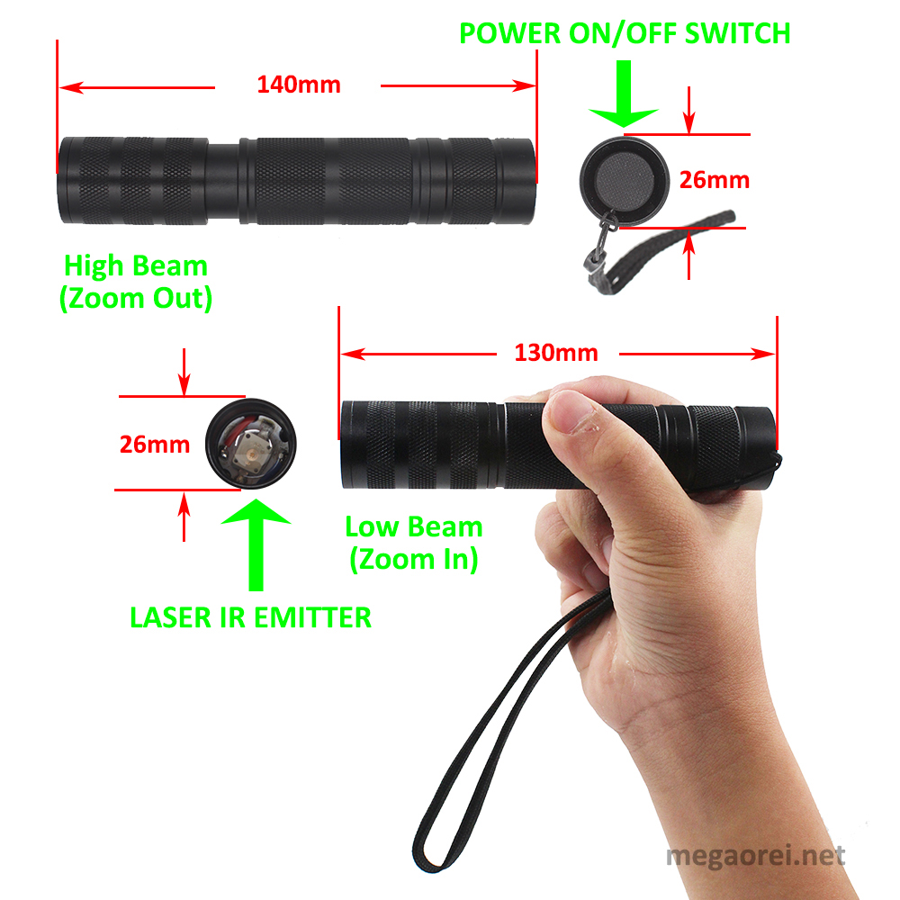 Megaorei 850nm 940nm IR Tactic - Ir Illuminator 850Nm Flashlight recension och pris