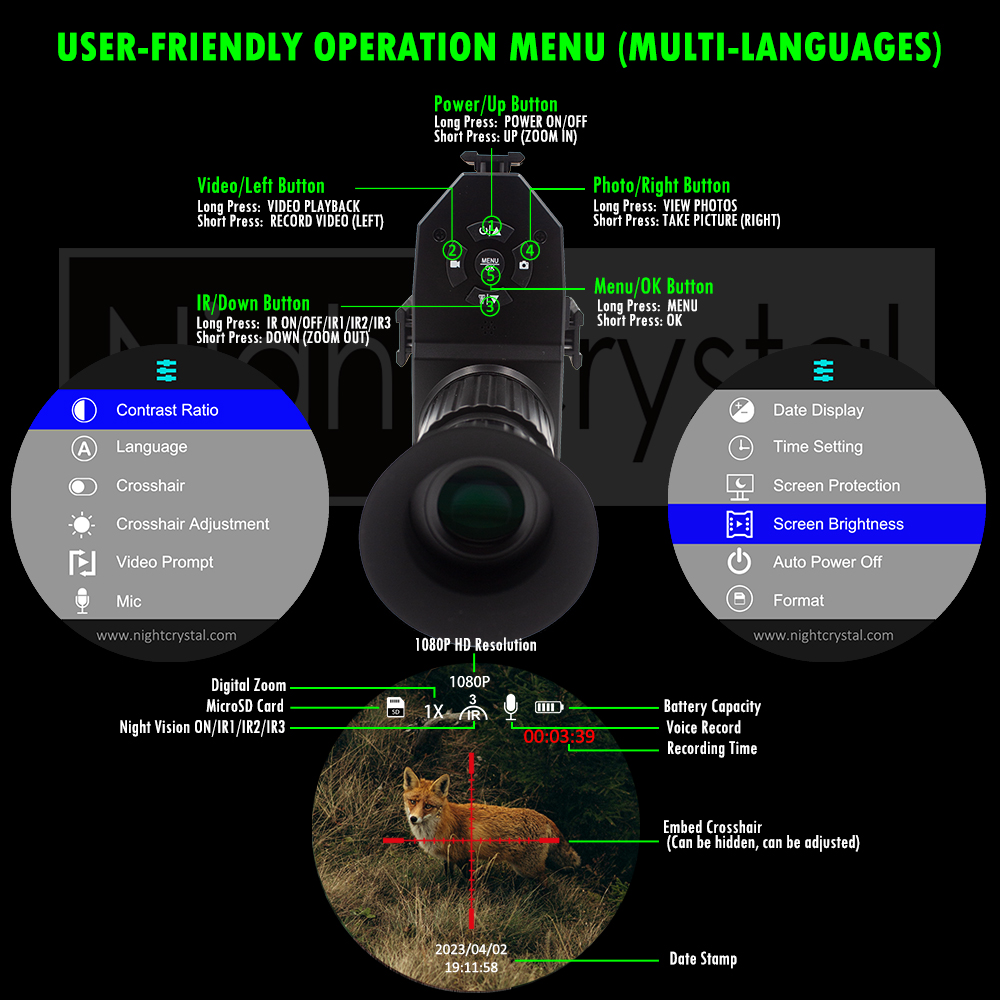Megaorei NK007 PLUS Night Visi - Night Vision Rifle Scope Ir 850Nm recension och pris